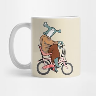 Hammerhead Shark Ridding a Banana Bike Mug